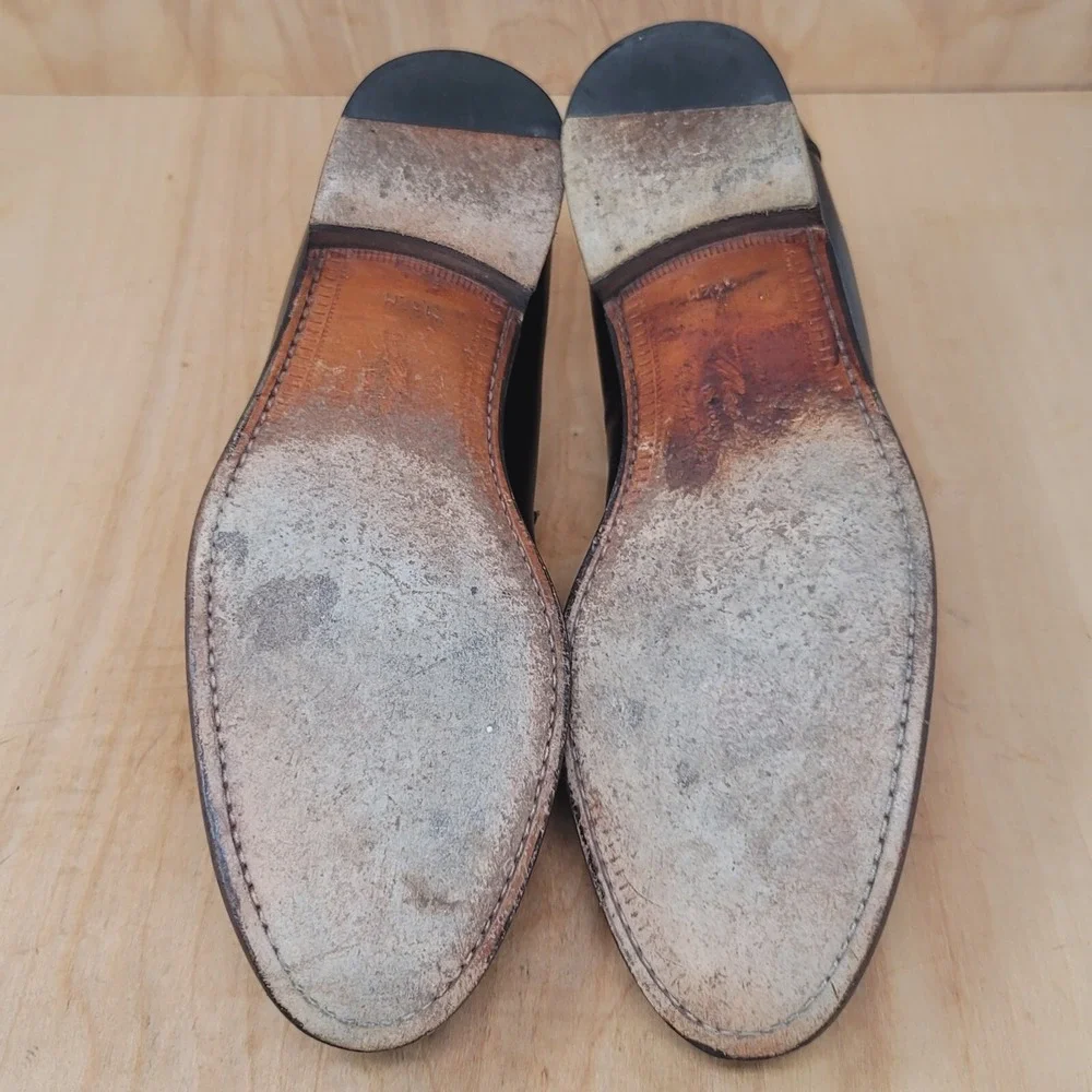 Mezlan Mens Loafers Size 11.5 M Black Leather Tassel Kiltie Dress Shoes Romano